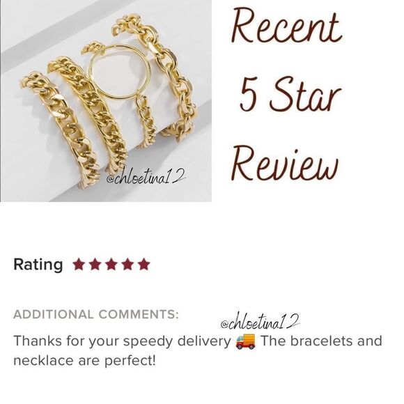 Layered Link Chunky 4 Bracelets Set - Picture 5 of 5